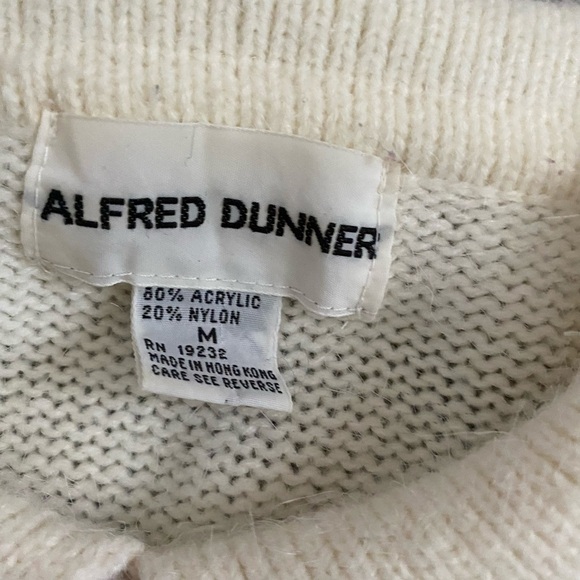 Vintage Floral Embroidered Argyle Collar Sweater M - Picture 5 of 8